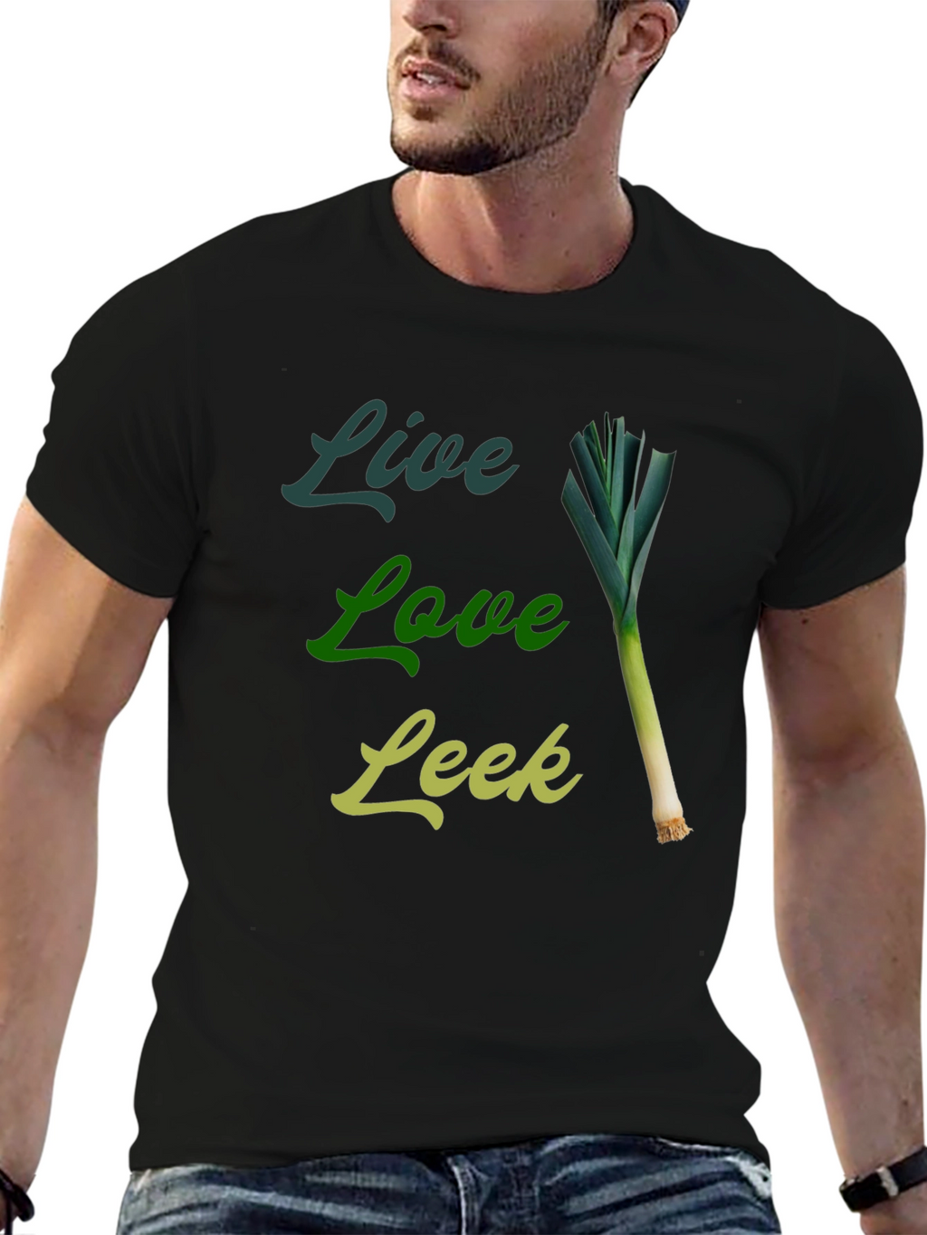 Live Love Leek Black Graphic Tee