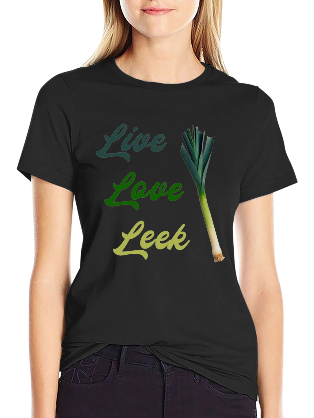 Live Love Leek Black Graphic Tee