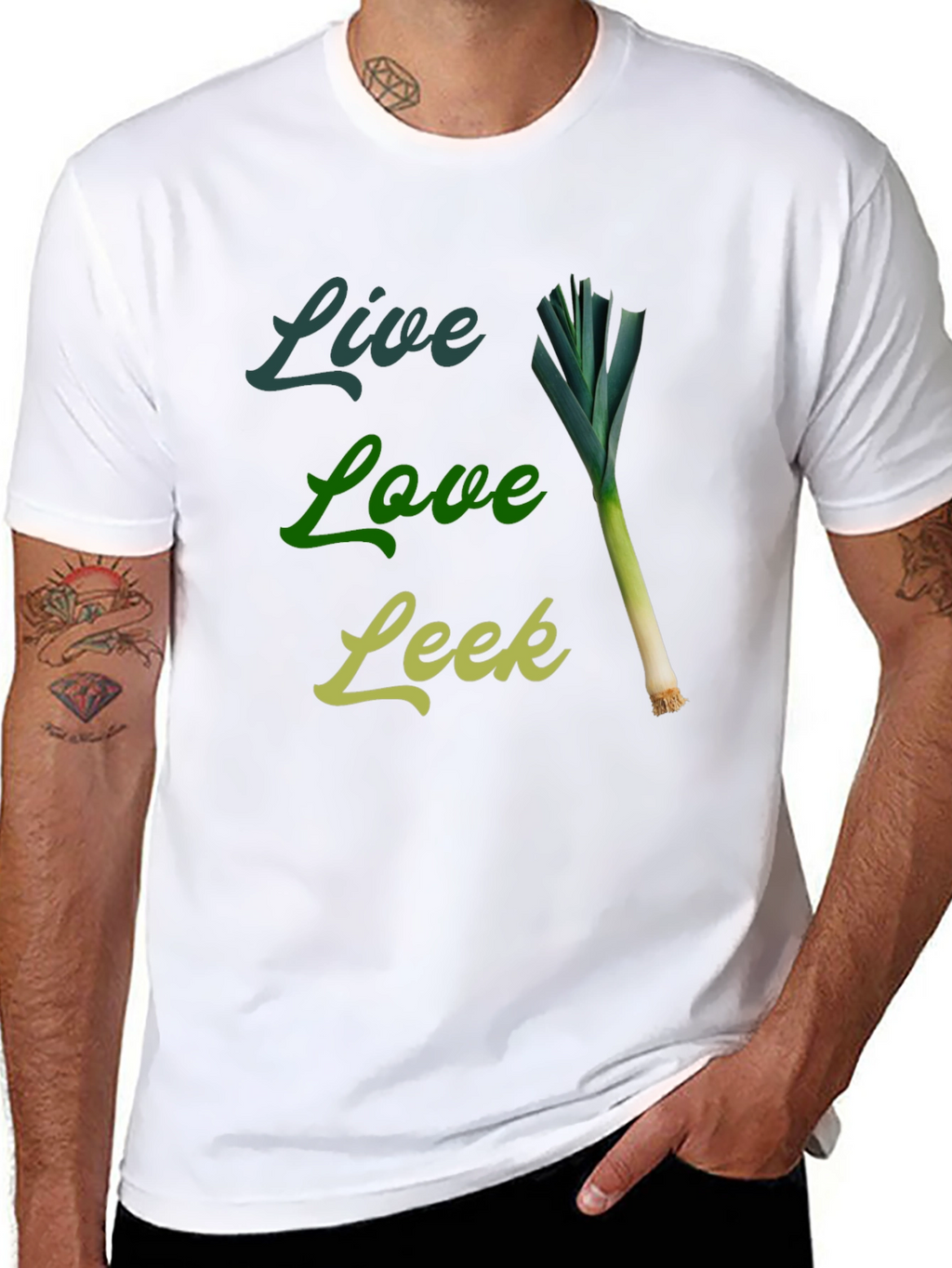 Live Love Leek Black Graphic Tee