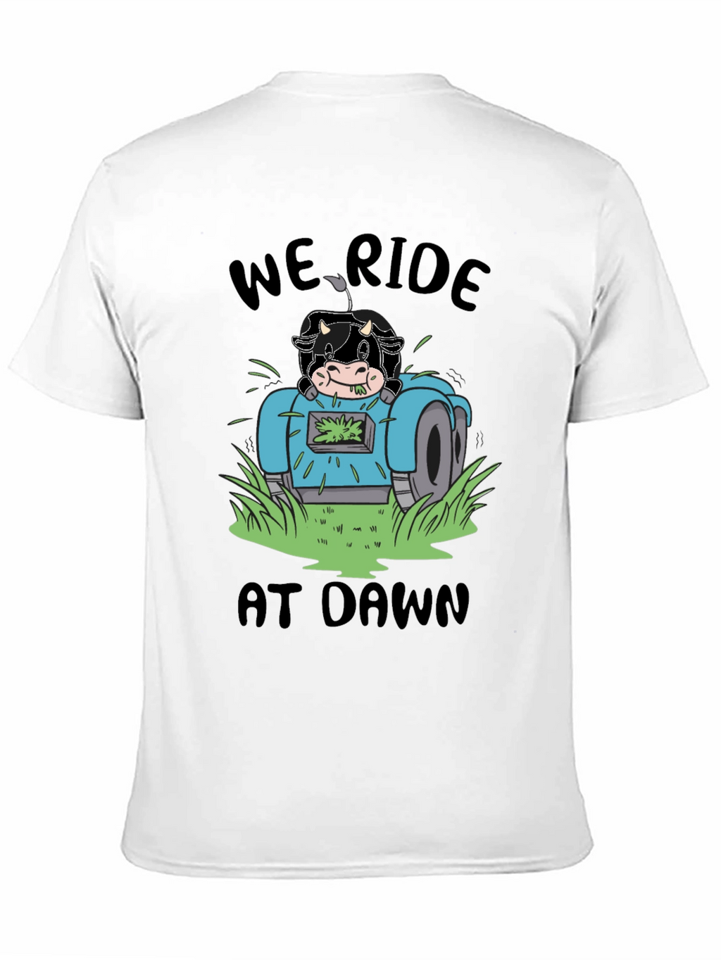 Cow Ride At Dawn Black T-Shirt