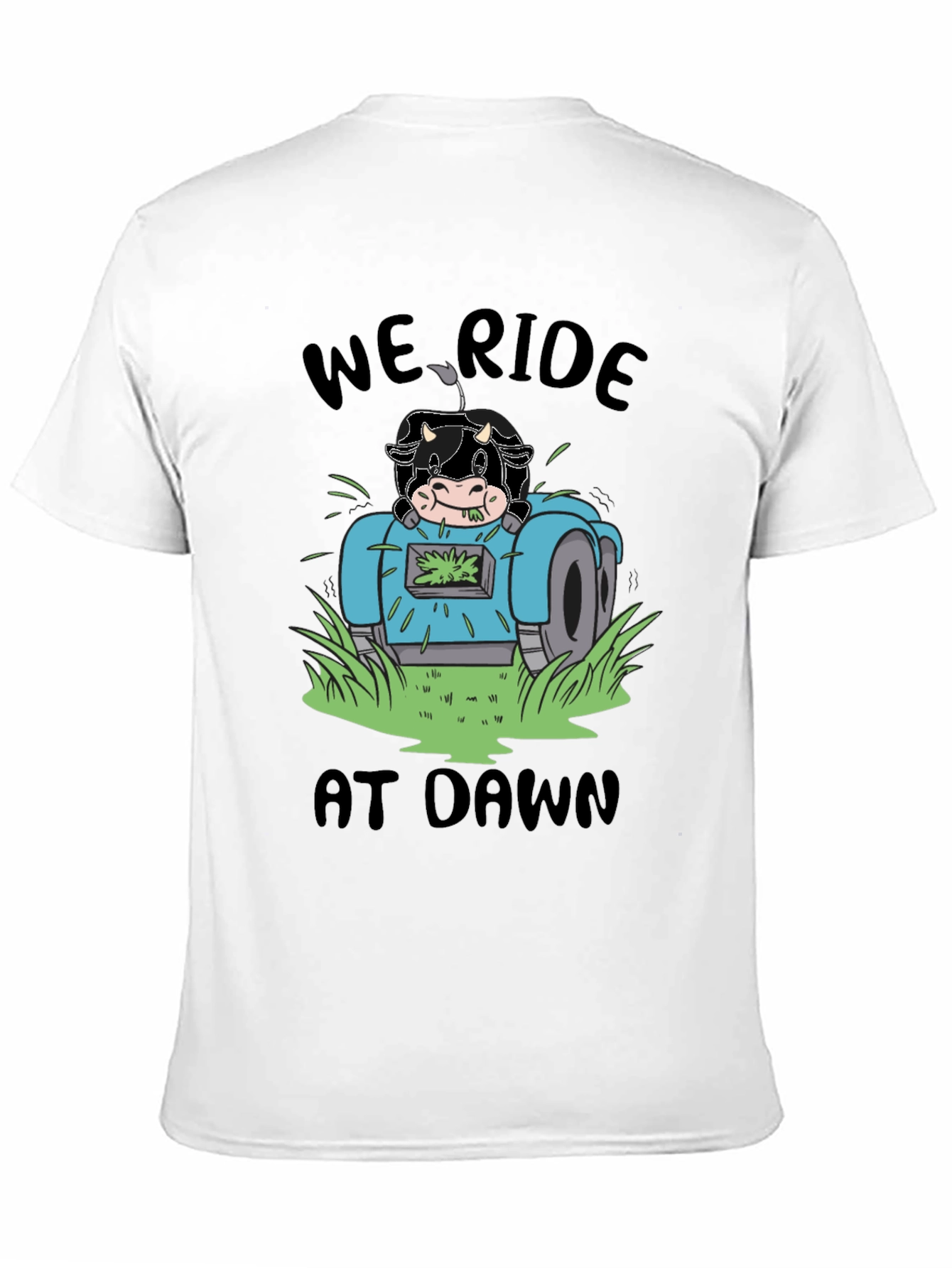 Cow Ride At Dawn Black T-Shirt