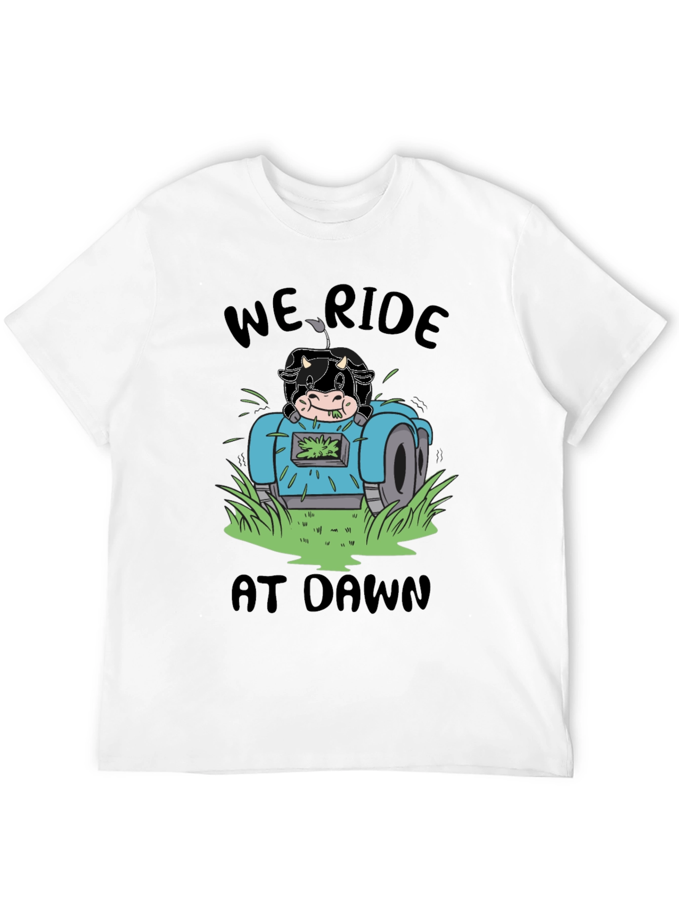 Cow Ride At Dawn Black T-Shirt