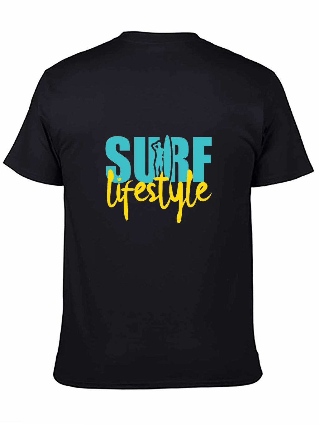 Surf Lifestyle Graphic Tee - Black Cotton Shirt