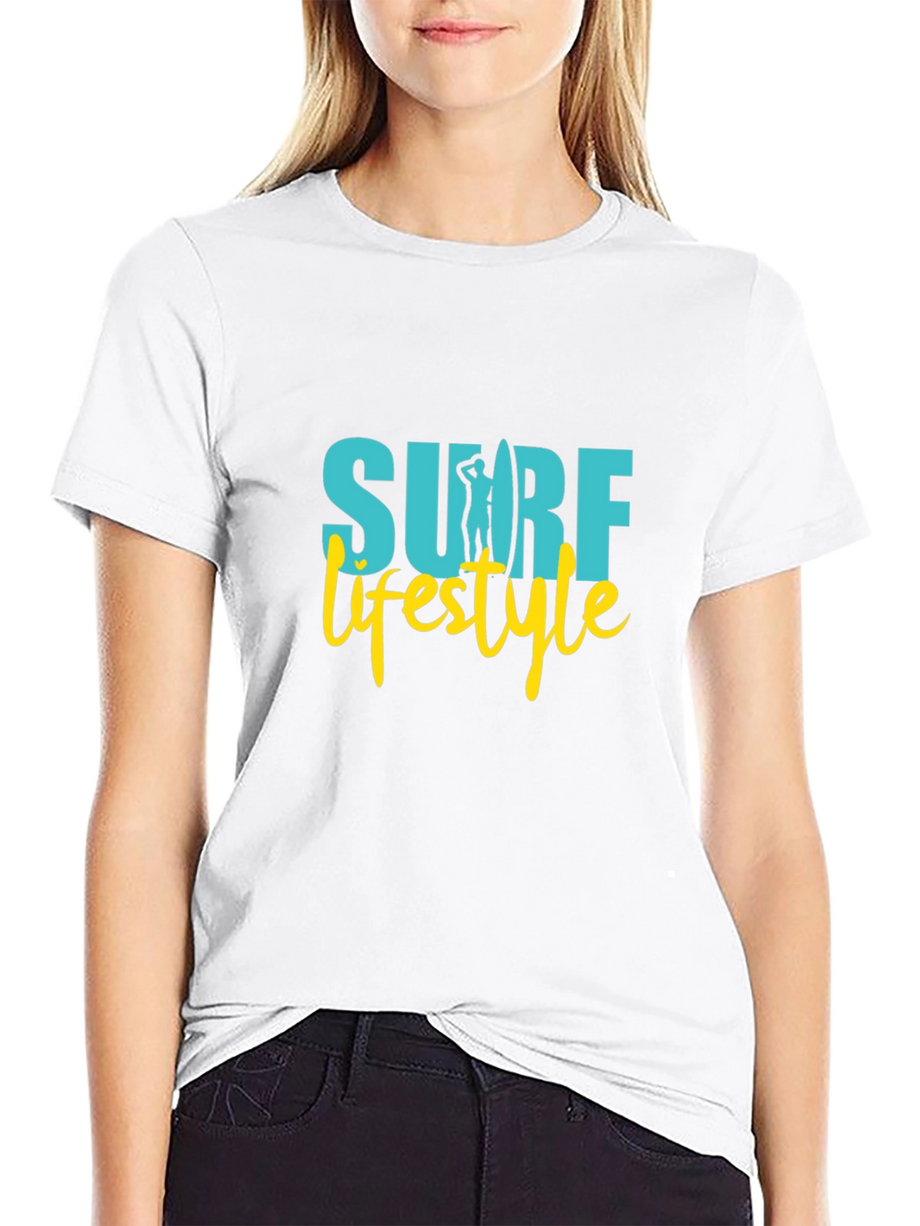 Surf Lifestyle Graphic Tee - Black Cotton Shirt