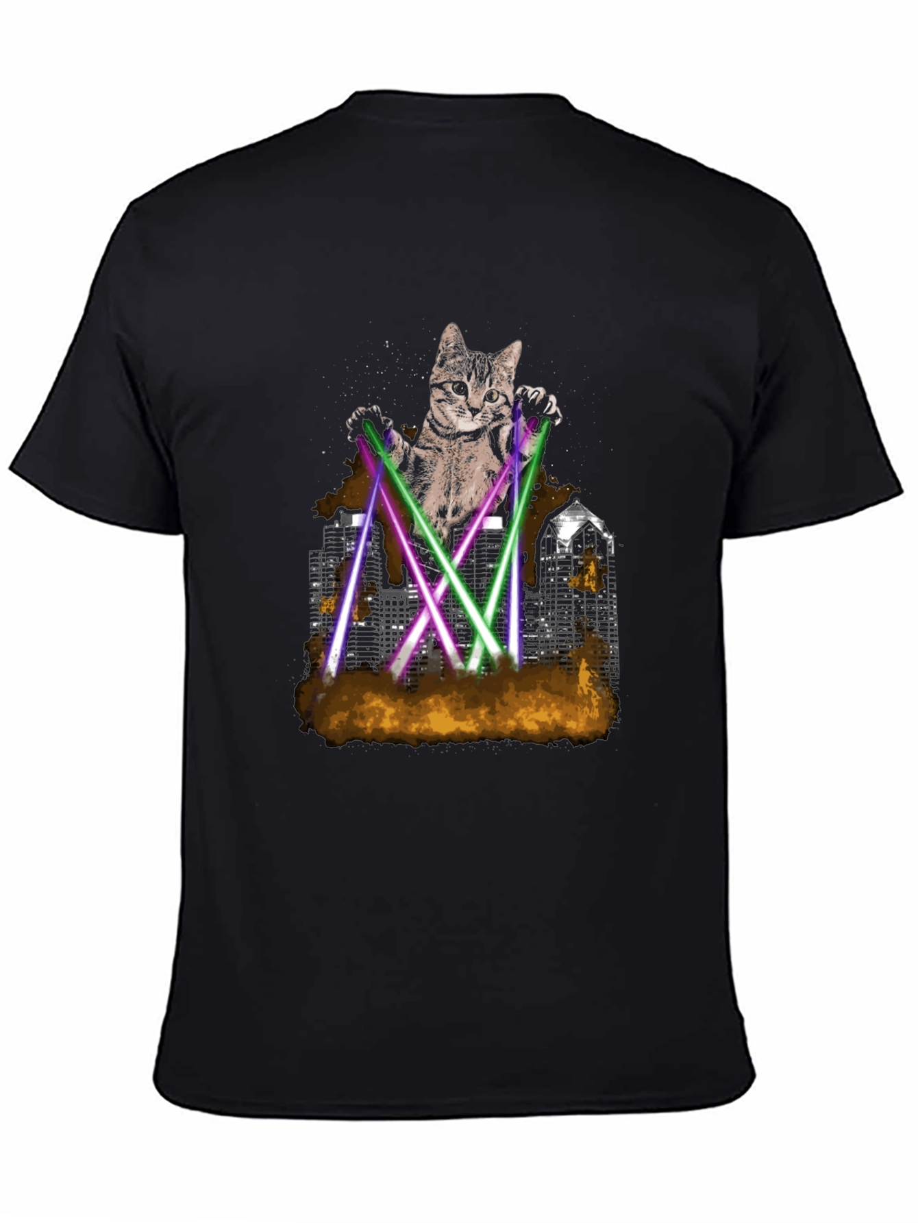 Laser Cat T-Shirt - Urban Cat Graphic Tee