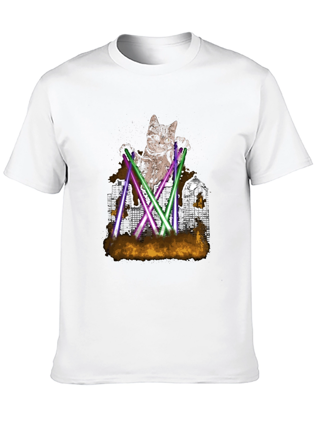 Laser Cat T-Shirt - Urban Cat Graphic Tee
