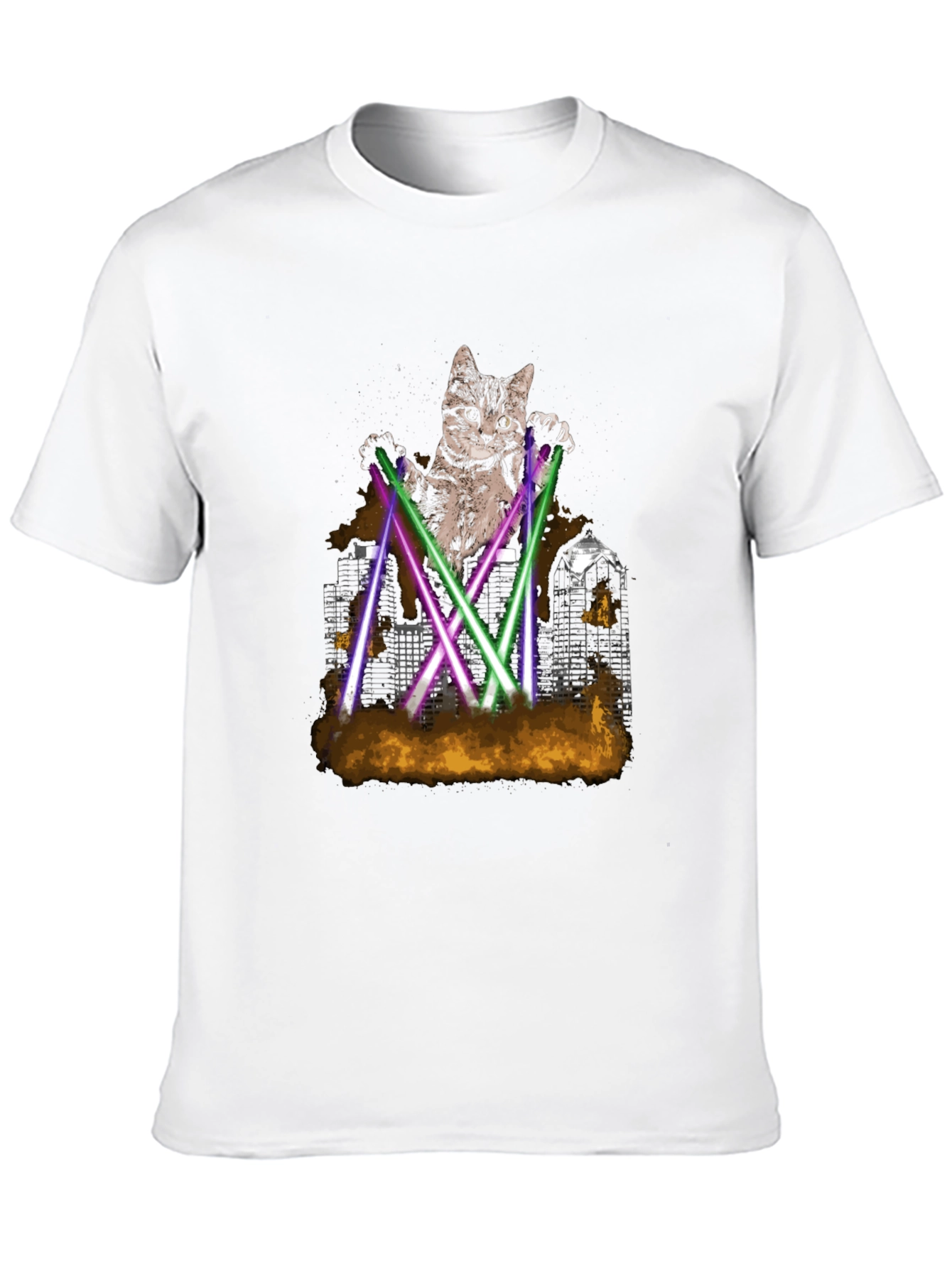 Laser Cat T-Shirt - Urban Cat Graphic Tee