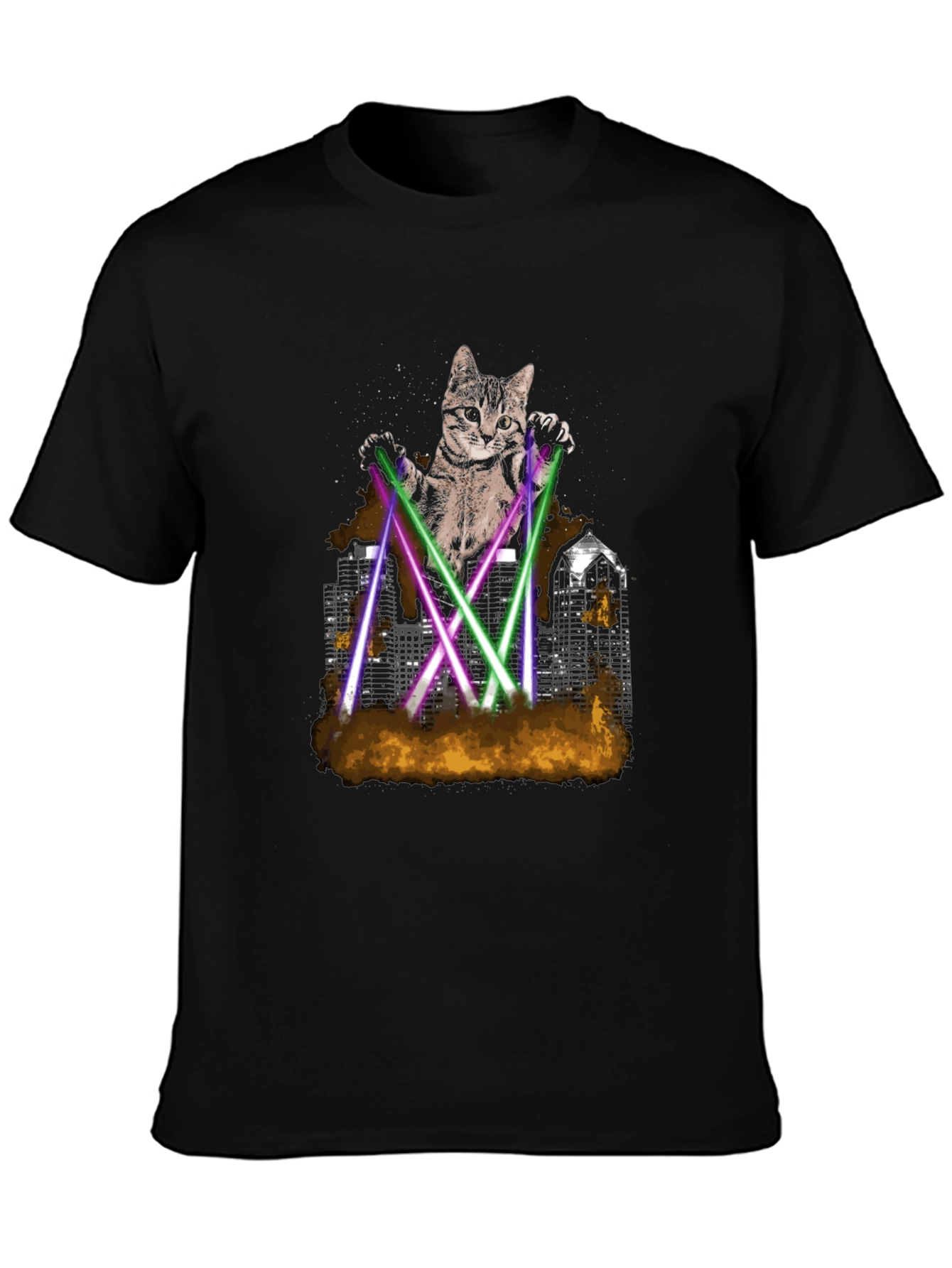Laser Cat T-Shirt - Urban Cat Graphic Tee