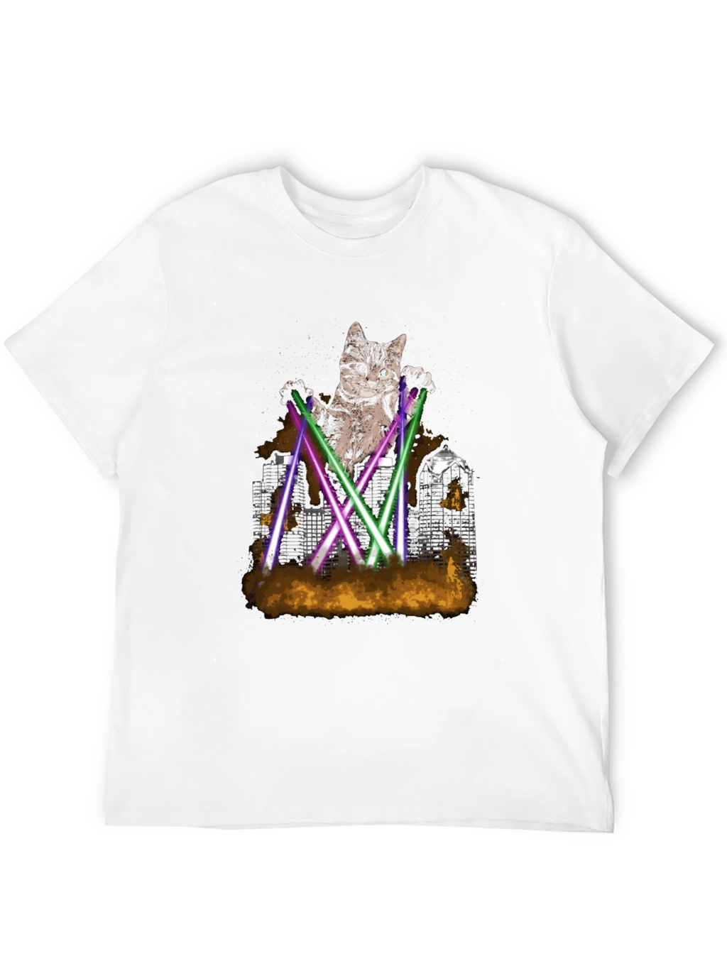 Laser Cat T-Shirt - Urban Cat Graphic Tee