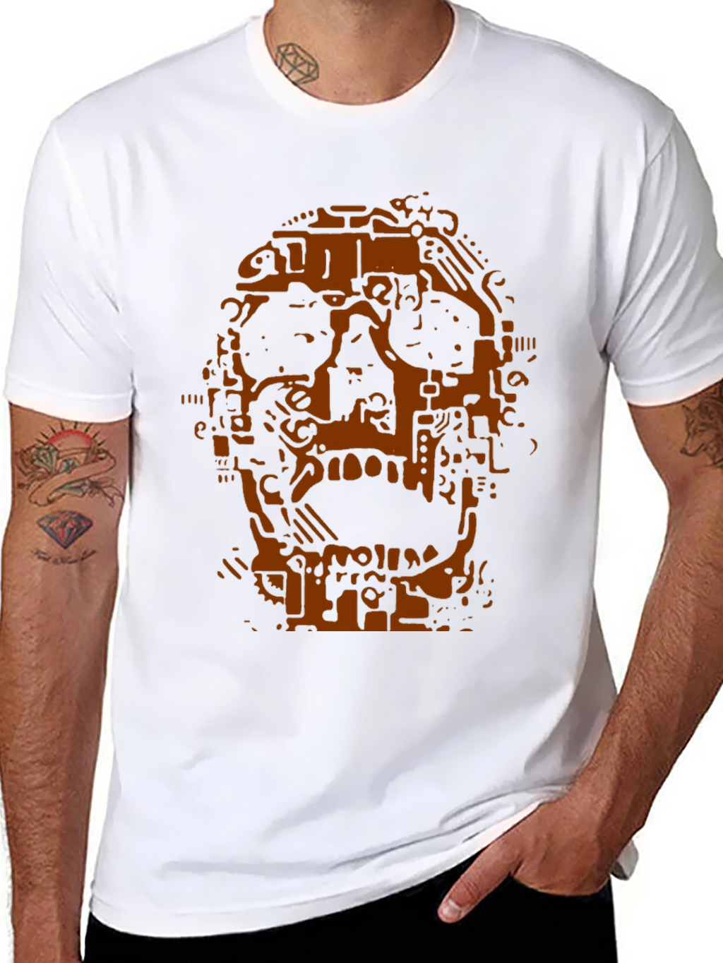Tech Skull Graphic Tee - Black