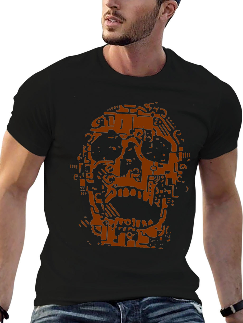 Tech Skull Graphic Tee - Black