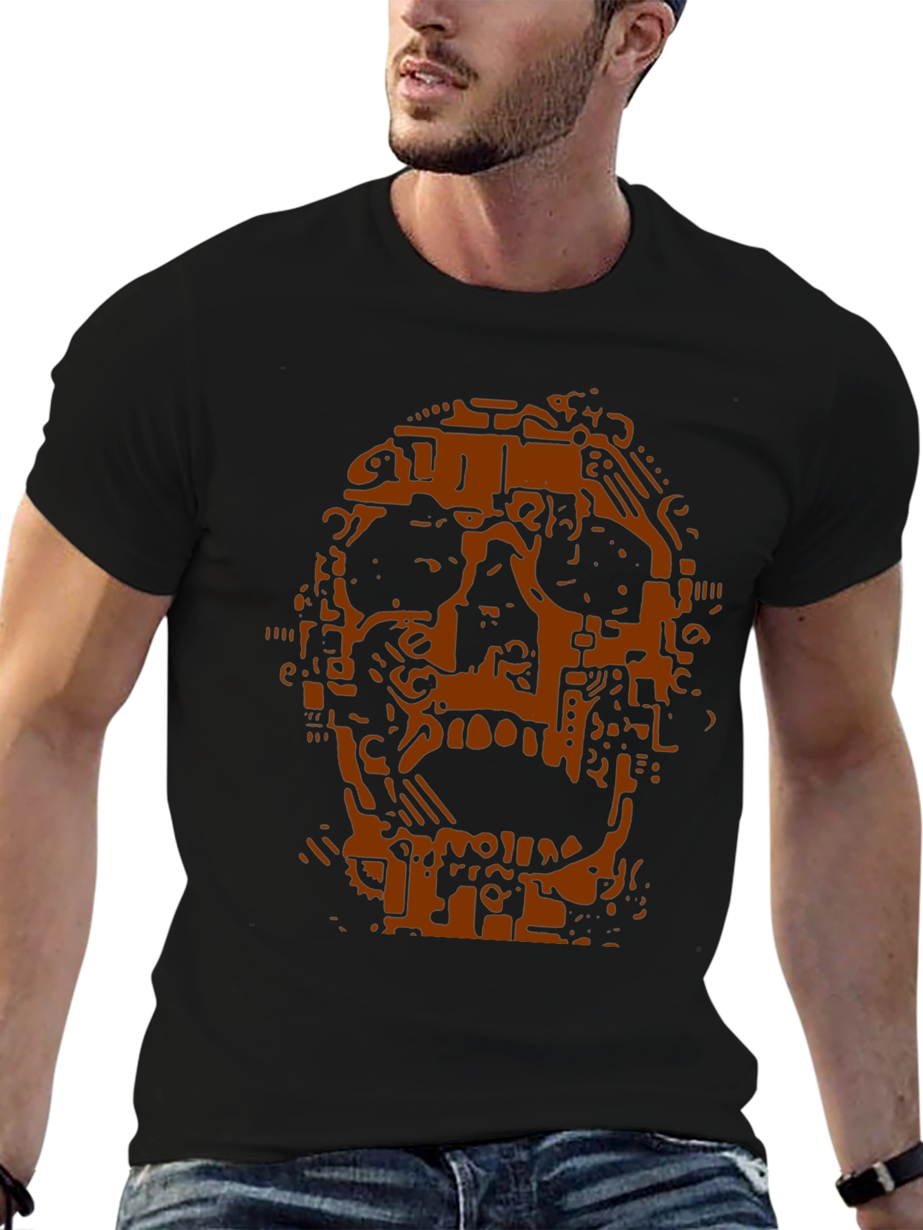 Tech Skull Graphic Tee - Black