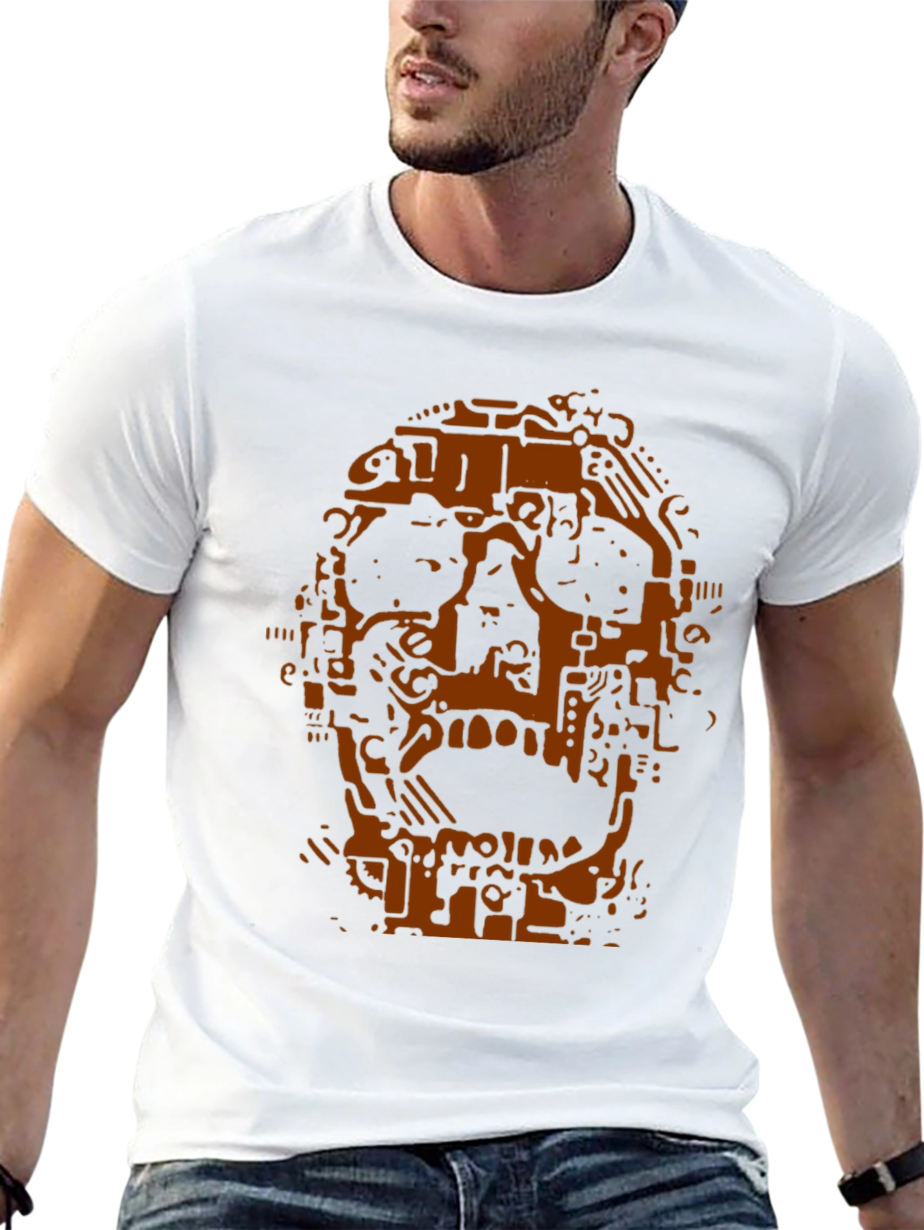 Tech Skull Graphic Tee - Black