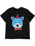 Cartoon Unicorn Graphic T-Shirt