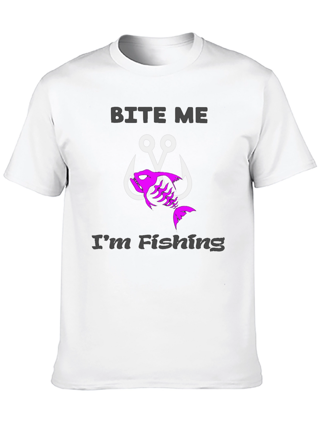 Bite Me Im Fishing Black T-Shirt