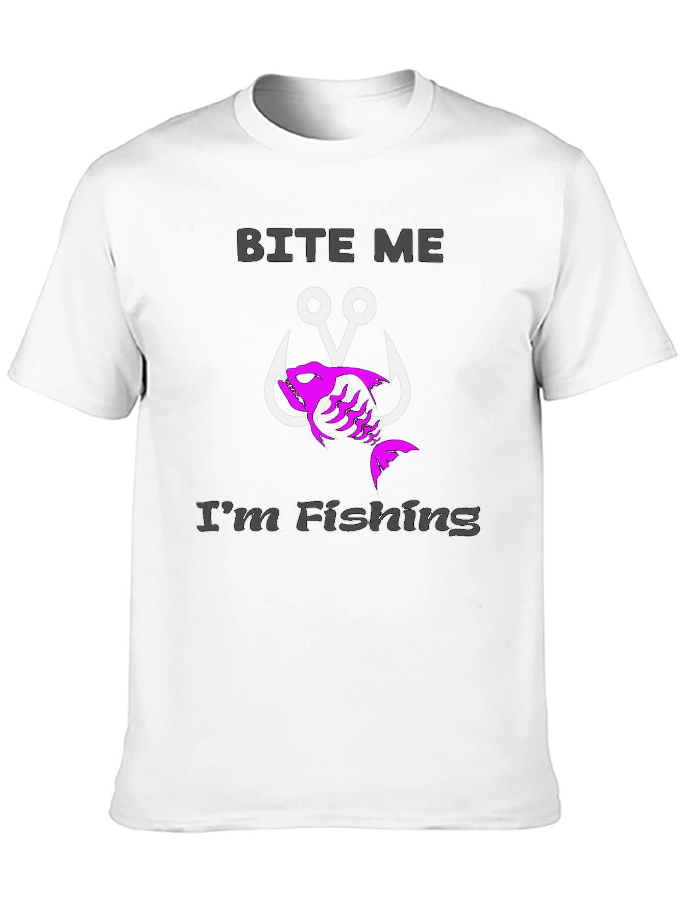 Bite Me Im Fishing Black T-Shirt