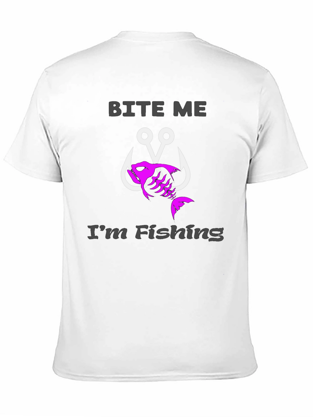 Bite Me Im Fishing Black T-Shirt