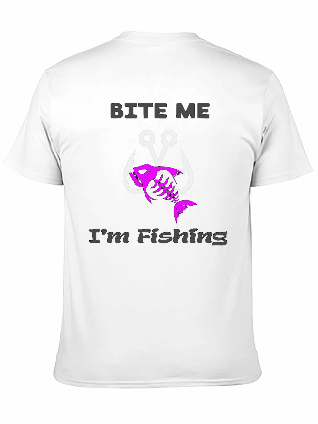Bite Me Im Fishing Black T-Shirt