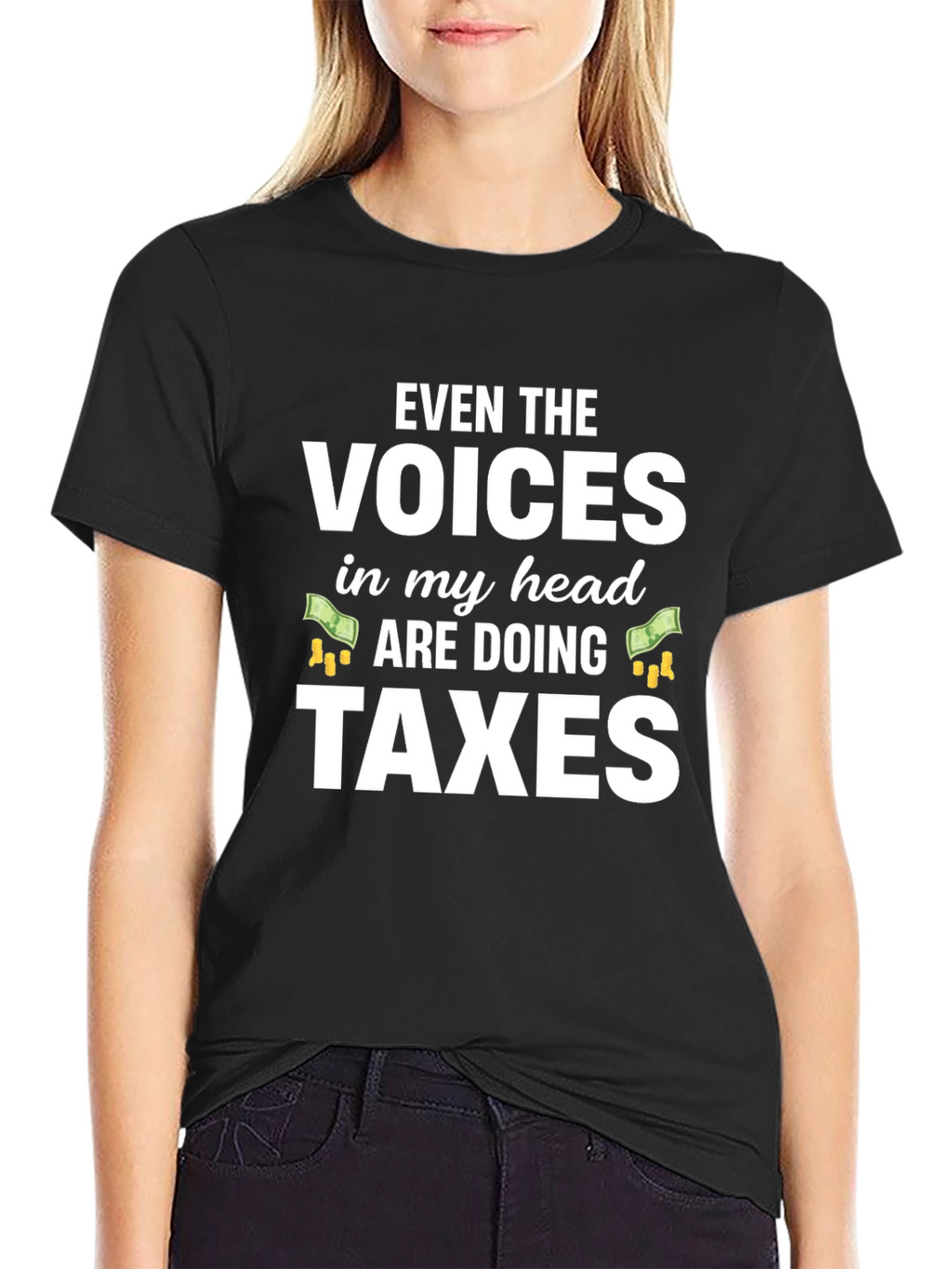 Funny Tax Season T-Shirt - Voices Doing Taxes