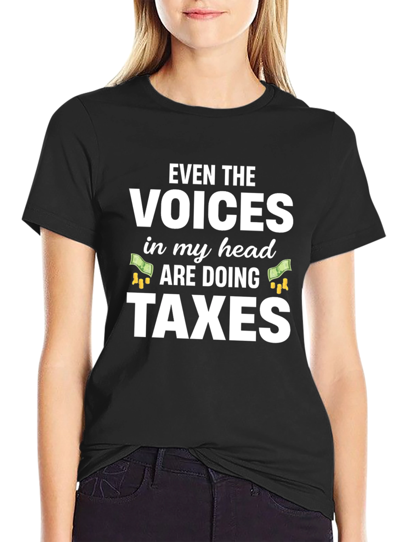 Funny Tax Season T-Shirt - Voices Doing Taxes