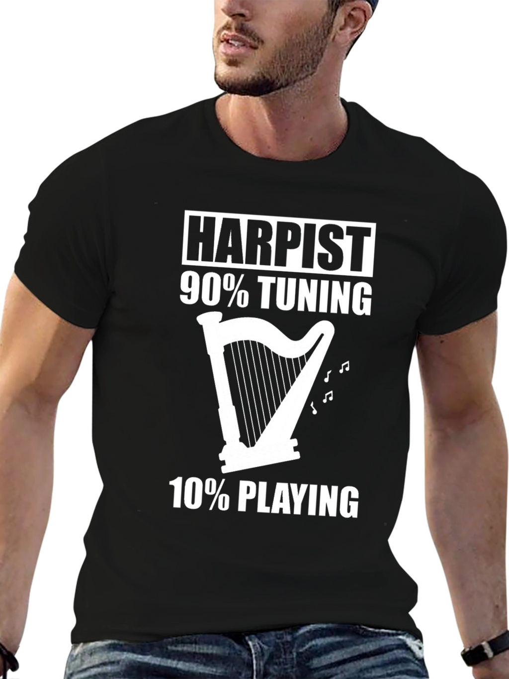 Harpist 90% Tuning Funny Musician T-Shirt