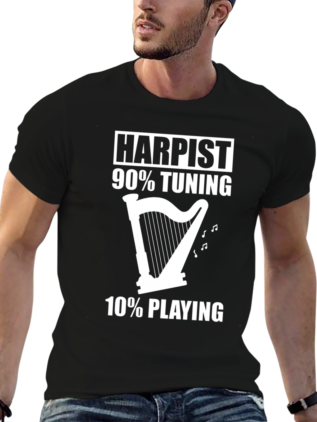 Harpist 90% Tuning Funny Musician T-Shirt