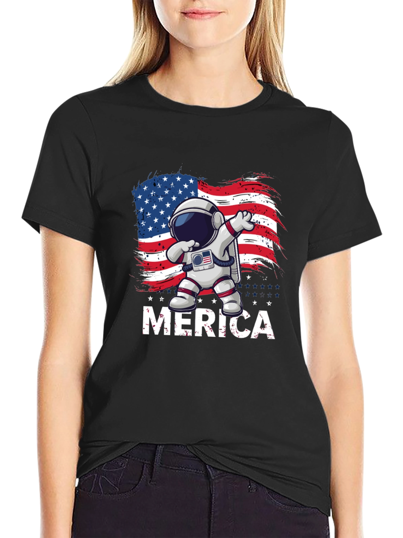 Patriotic Astronaut T-Shirt - Merica Design