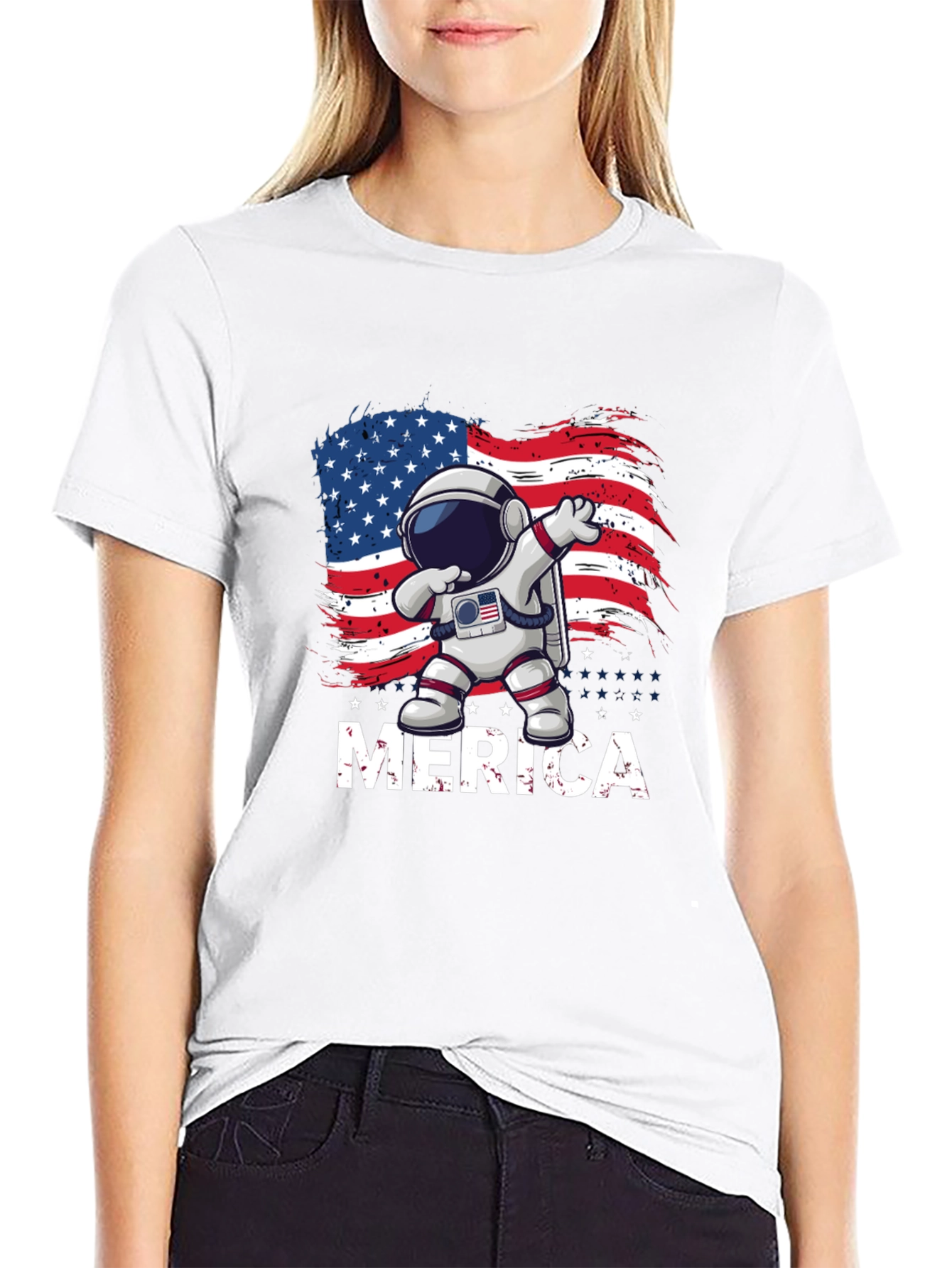 Patriotic Astronaut T-Shirt - Merica Design
