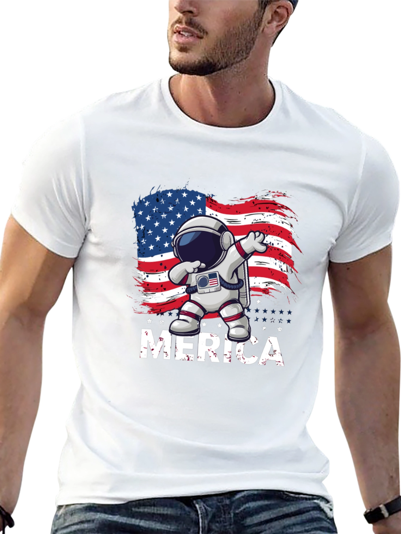 Patriotic Astronaut T-Shirt - Merica Design