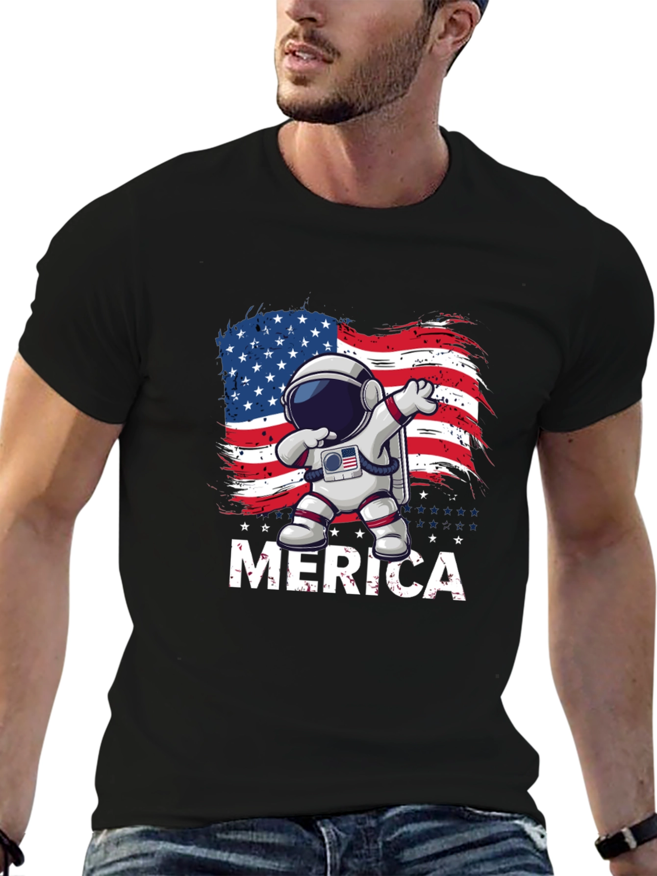 Patriotic Astronaut T-Shirt - Merica Design