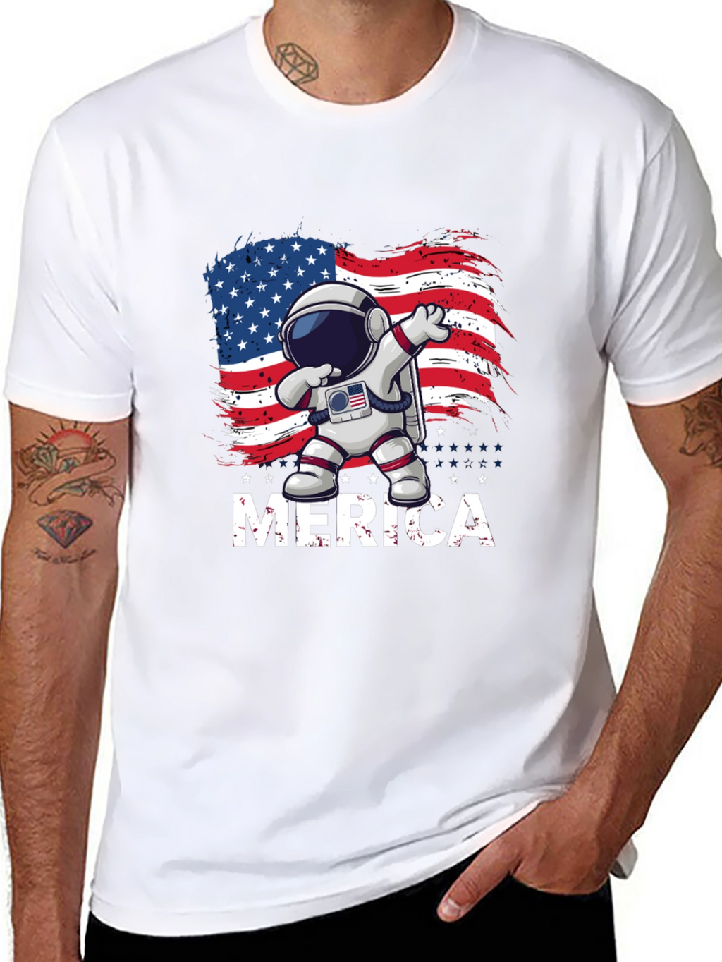 Patriotic Astronaut T-Shirt - Merica Design