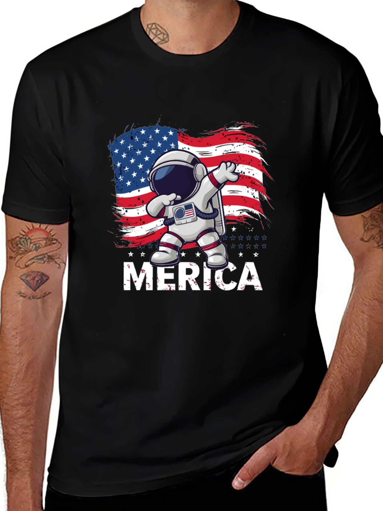 Patriotic Astronaut T-Shirt - Merica Design