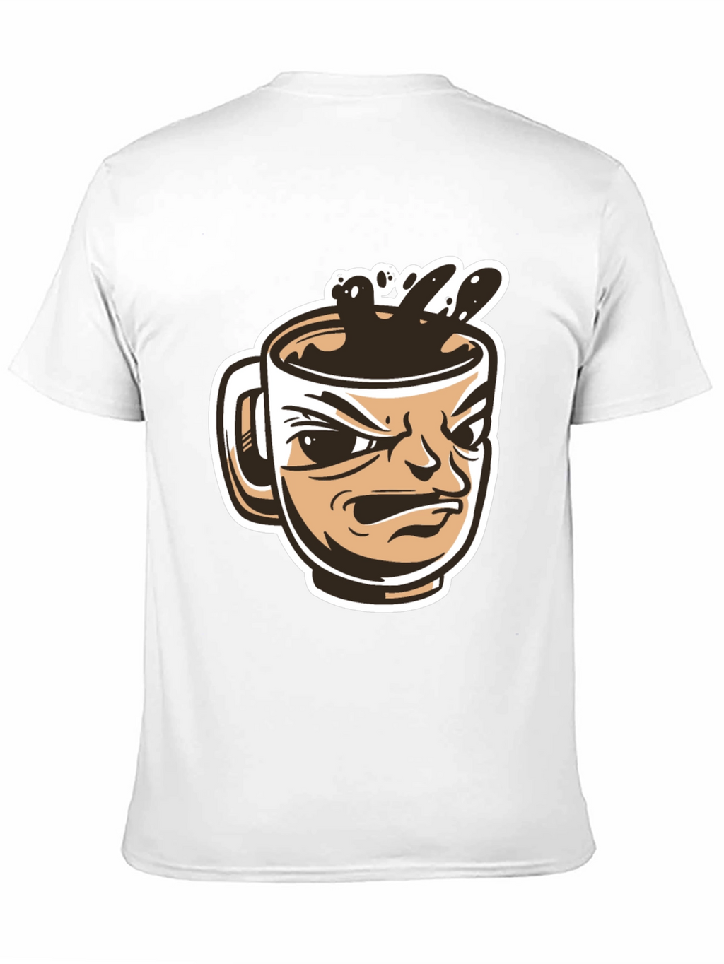 Angry Coffee Mug Graphic T-Shirt - Black
