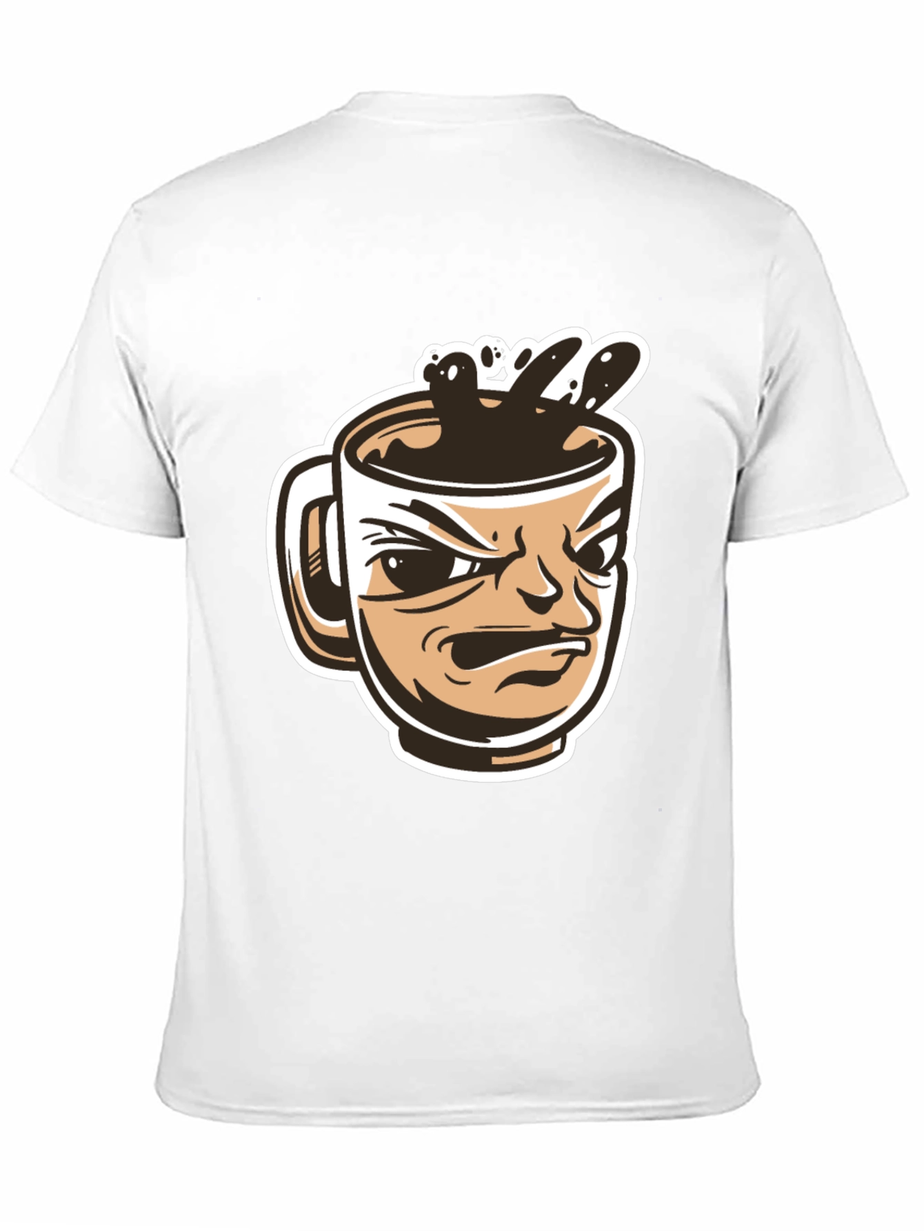 Angry Coffee Mug Graphic T-Shirt - Black