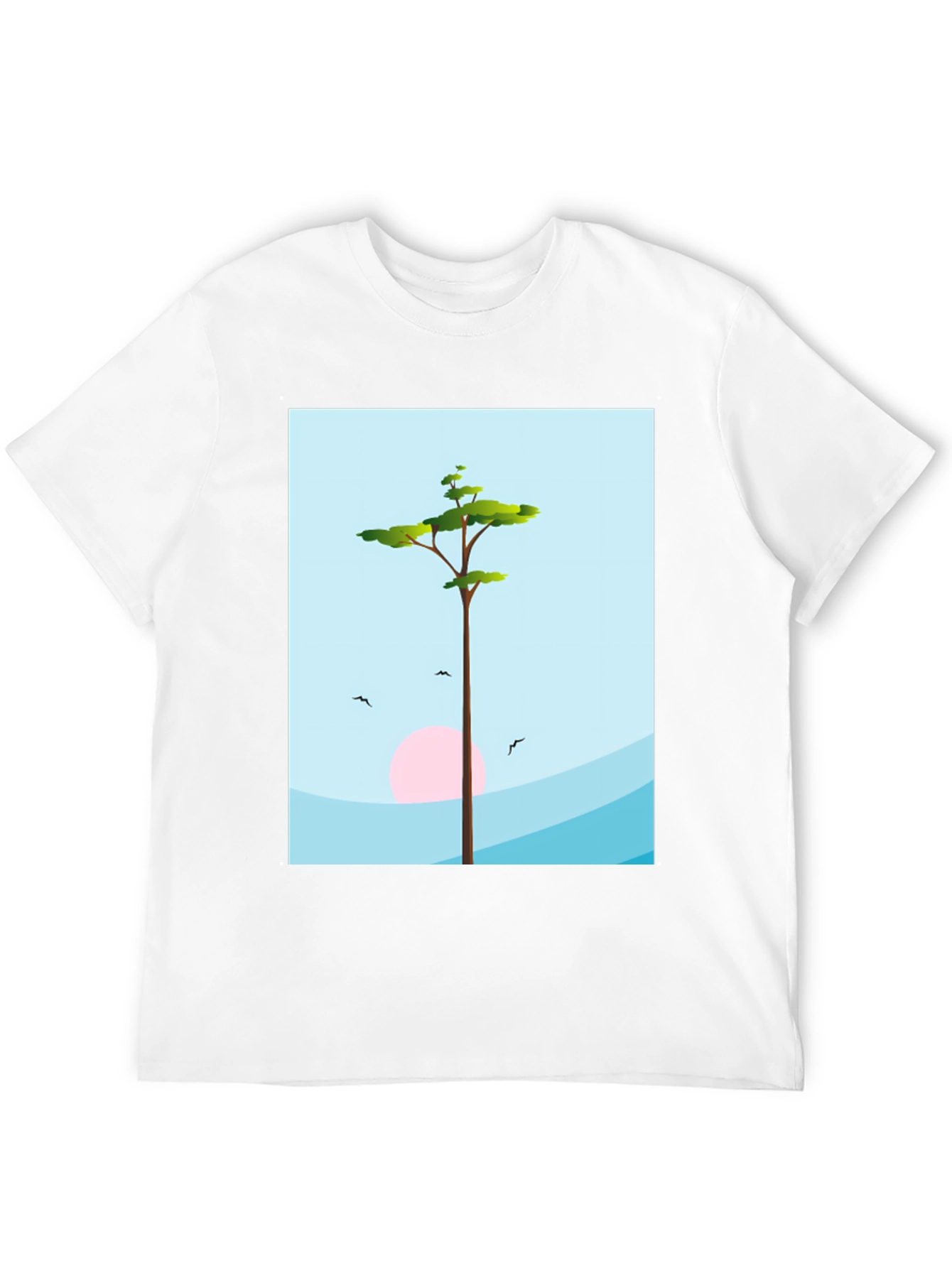 Nature Scene Graphic Tee - Black