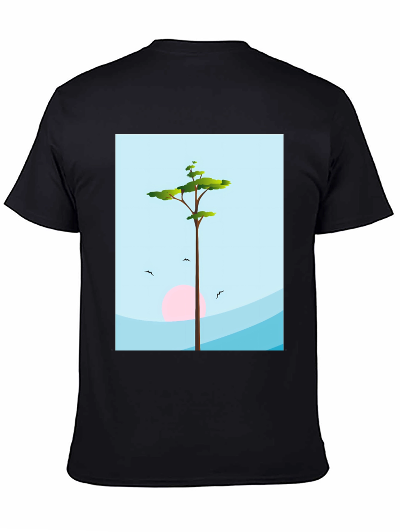 Nature Scene Graphic Tee - Black