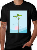 Nature Scene Graphic Tee - Black