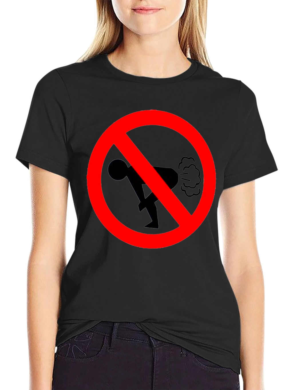 No Farting Black T-Shirt - Novelty Graphic Tee