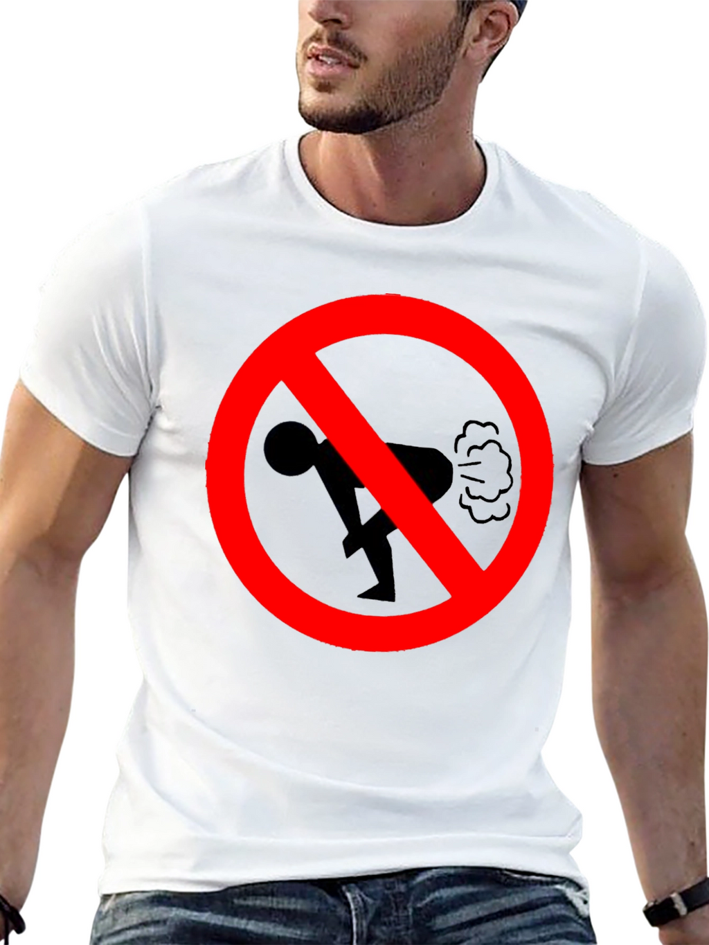 No Farting Black T-Shirt - Novelty Graphic Tee
