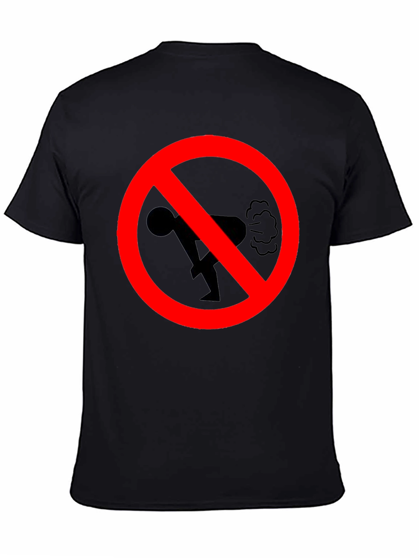 No Farting Black T-Shirt - Novelty Graphic Tee