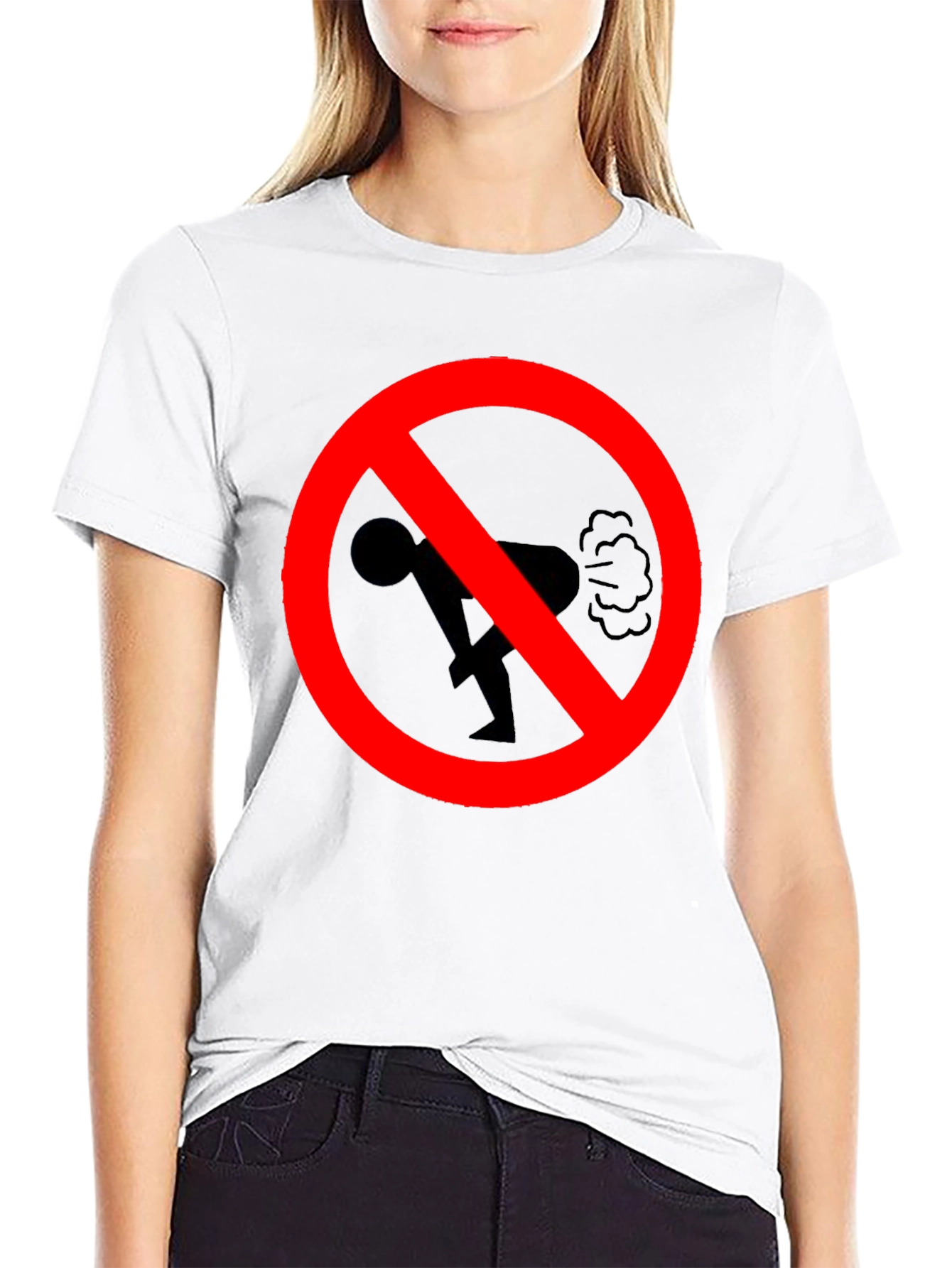 No Farting Black T-Shirt - Novelty Graphic Tee