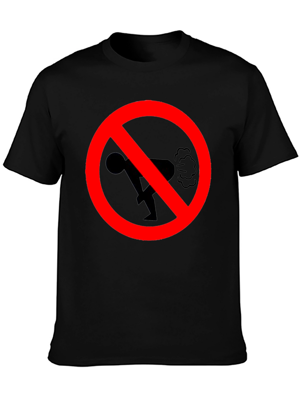 No Farting Black T-Shirt - Novelty Graphic Tee