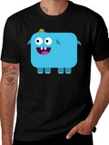 Funky Blue Monster Graphic Tee - Black Unisex T-Shirt