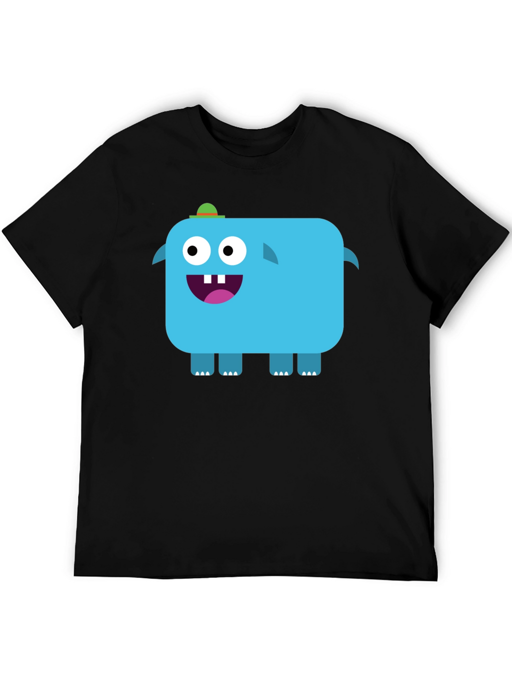 Funky Blue Monster Graphic Tee - Black Unisex T-Shirt