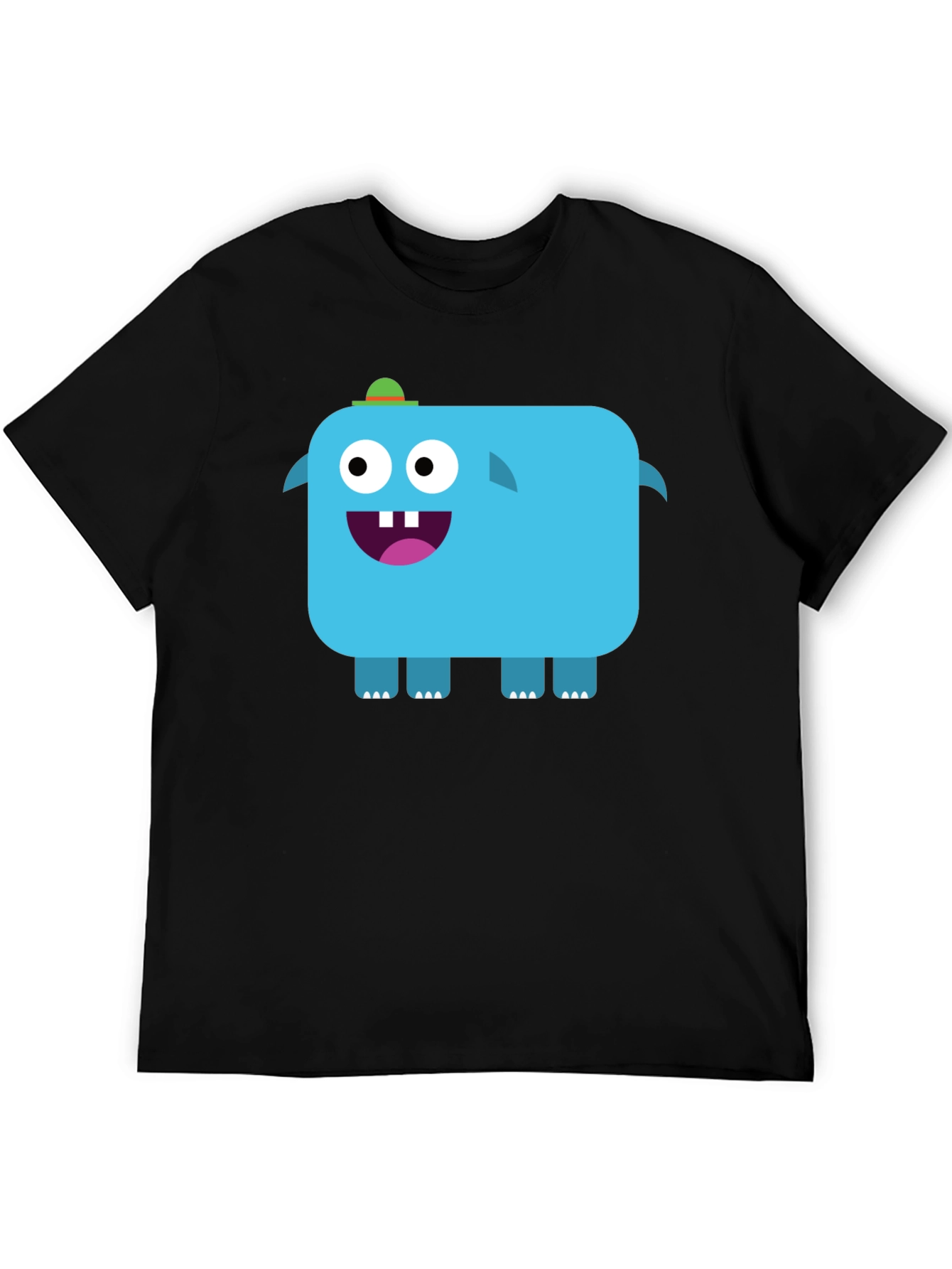 Funky Blue Monster Graphic Tee - Black Unisex T-Shirt