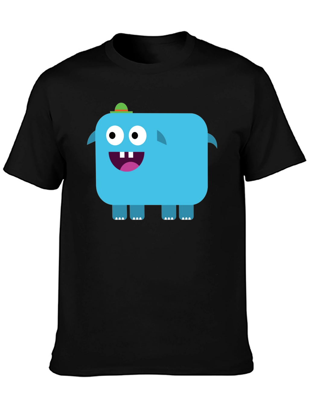 Funky Blue Monster Graphic Tee - Black Unisex T-Shirt