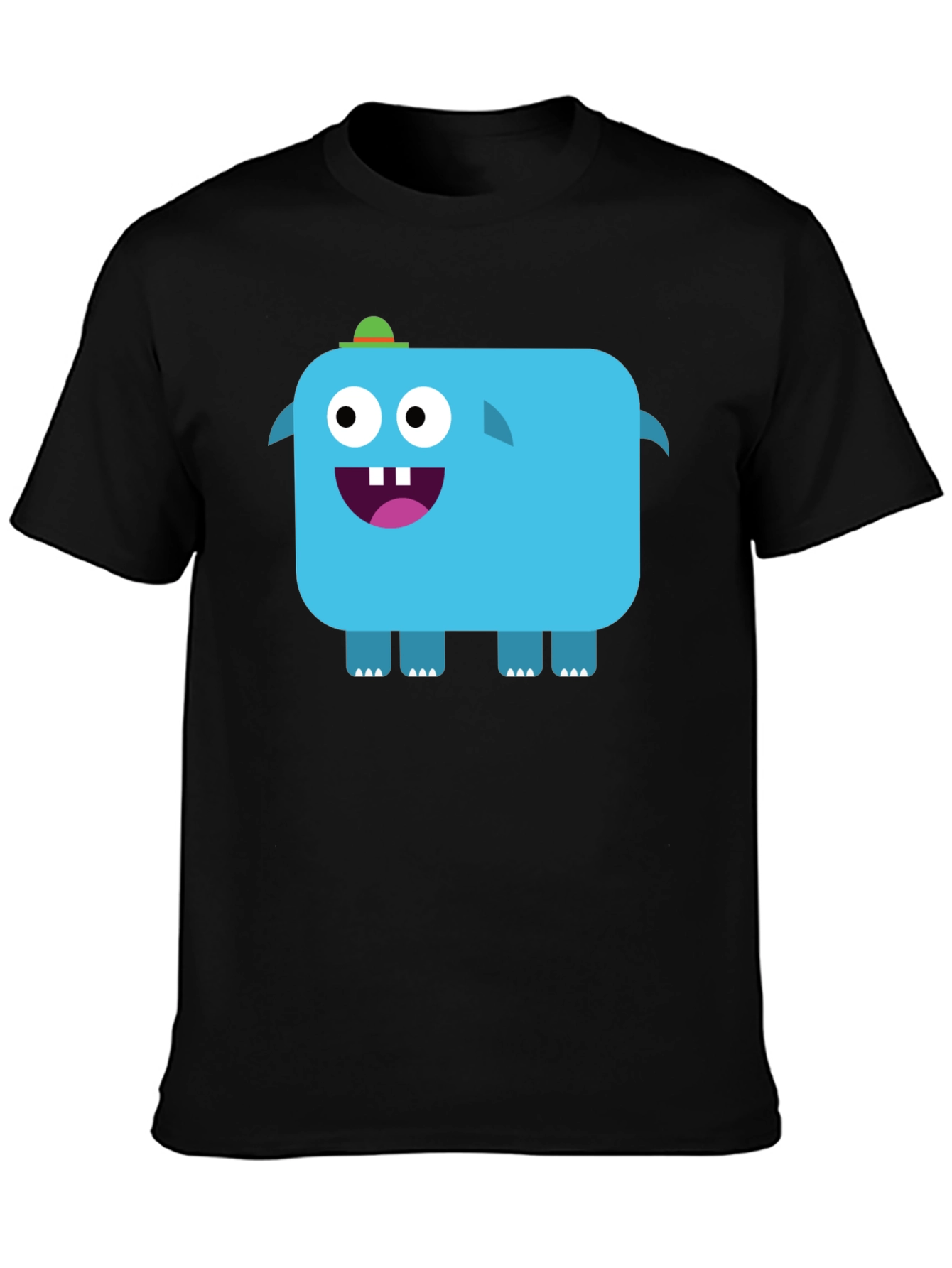 Funky Blue Monster Graphic Tee - Black Unisex T-Shirt