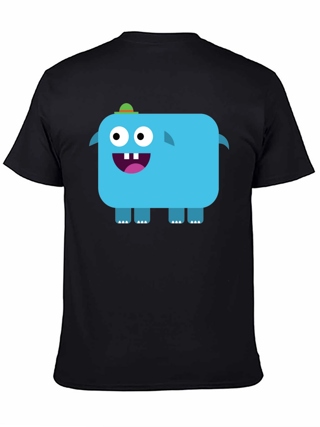 Funky Blue Monster Graphic Tee - Black Unisex T-Shirt
