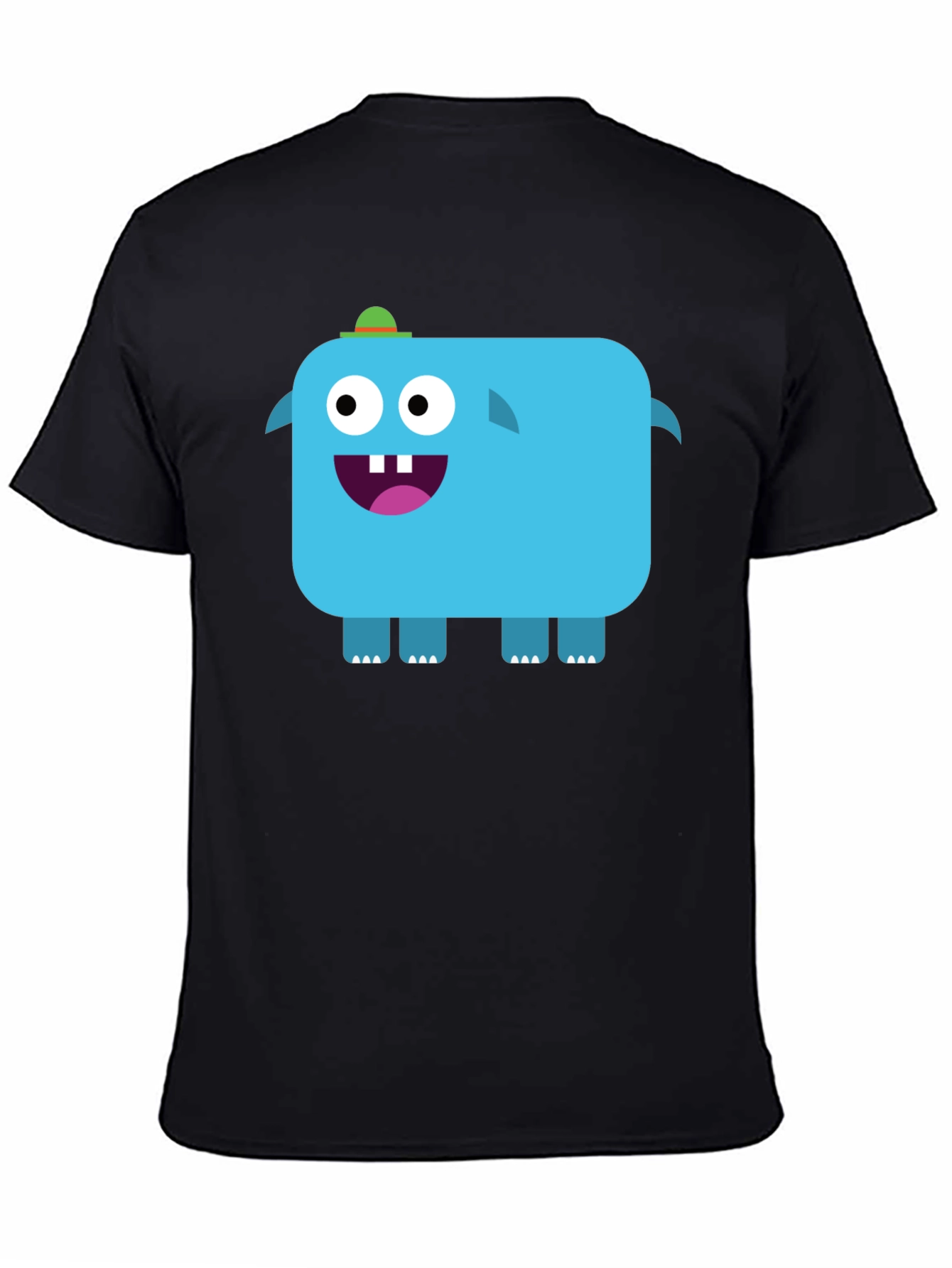 Funky Blue Monster Graphic Tee - Black Unisex T-Shirt