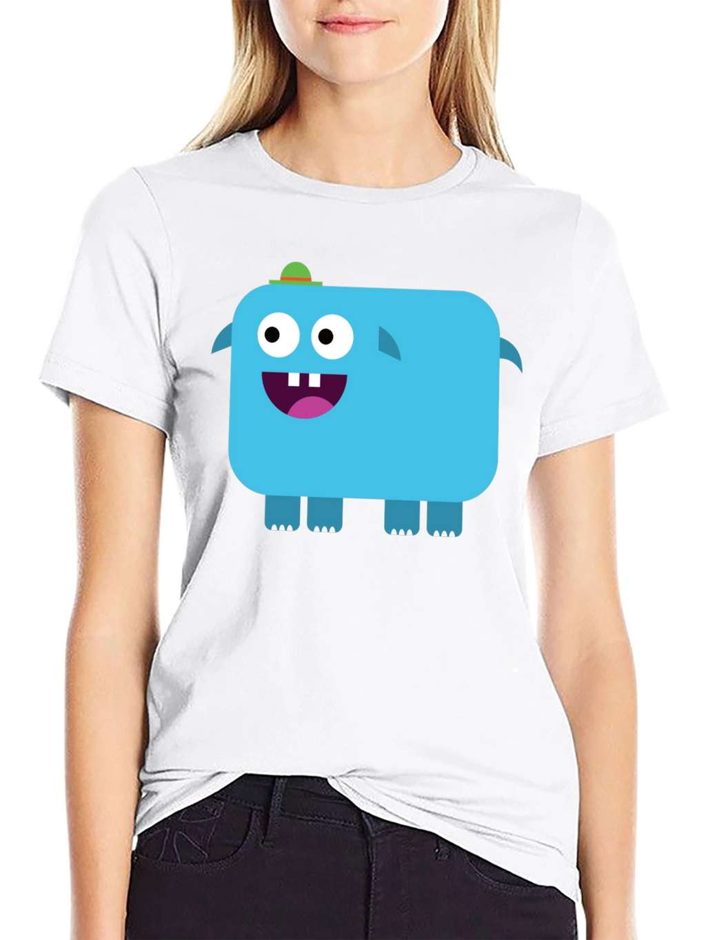 Funky Blue Monster Graphic Tee - Black Unisex T-Shirt